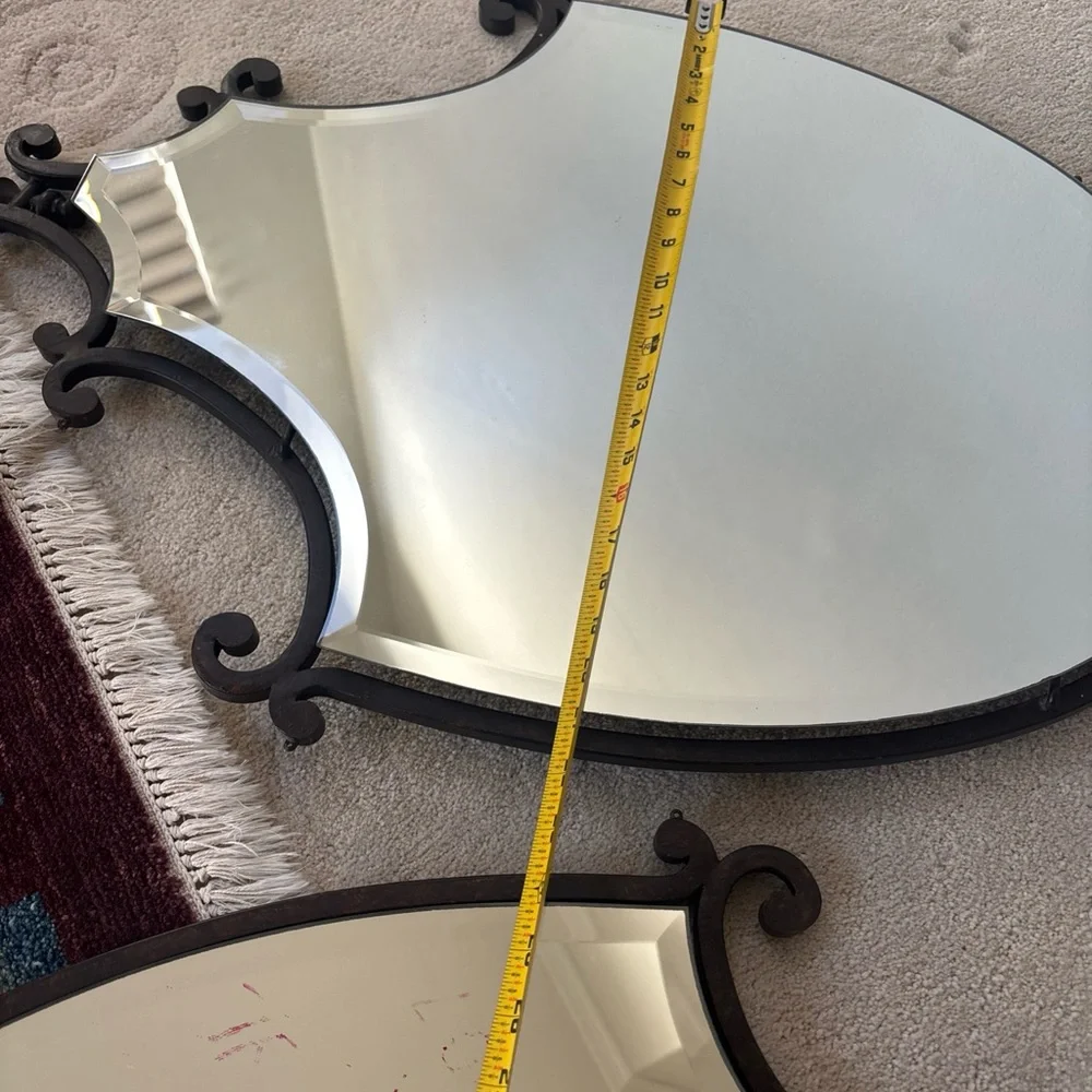 Elegant french beveled LARGE Black Wall Mirror Set of 2